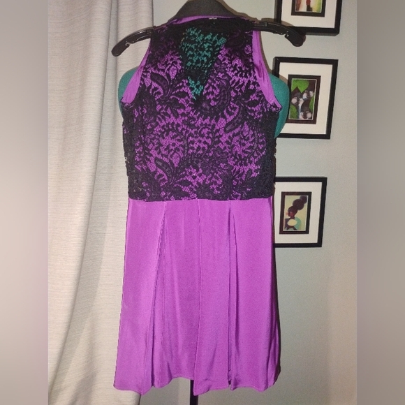 Madison Marcus Devise Silk & Lace Flowy Dress, Sz Small - Picture 6 of 11